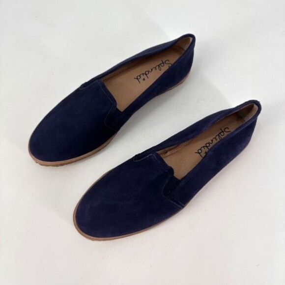 Splendid blue Suede Fine Leather Loafers Pull On Shoes Size 8 Flats Neutral Work - Picture 8 of 8